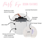 Easy-to-use black push top containers with airtight seals for freshness.