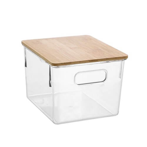 Crystal Encore Container with stylish bamboo lid for versatile home storage.