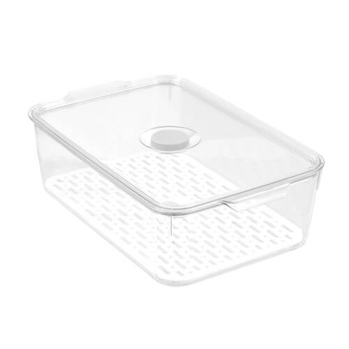 Breathable design of the fridge keeper enhancing freshness of stored produce.