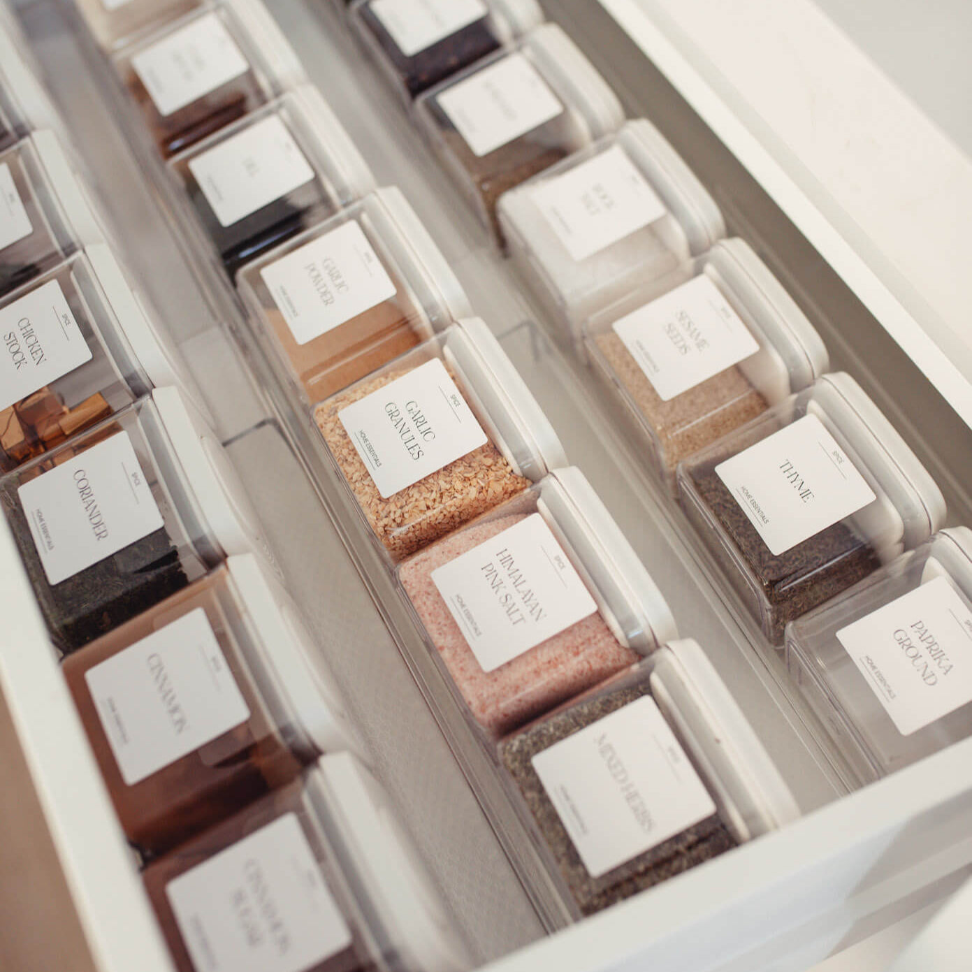 Custom spice jar labels in premium textured vinyl finish