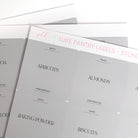 close up of Luxe Minimalist Labels showing the high-quality, easy-to-read text for 'Oats', 'Rice', and 'Pasta'.
