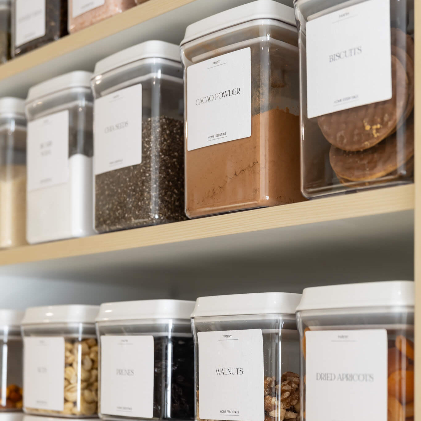 Waterproof pantry label stickers for flour sugar and pasta