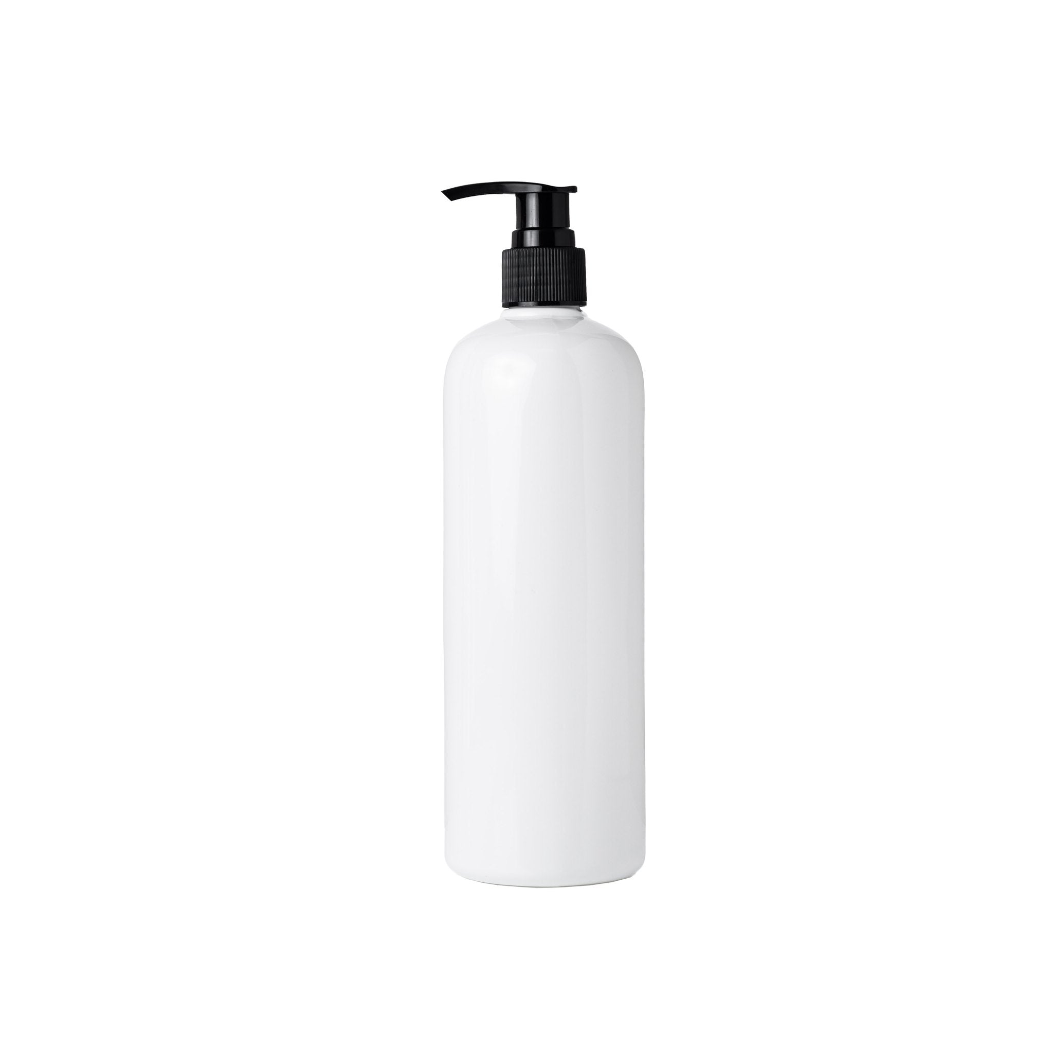 White plastic pump bottles