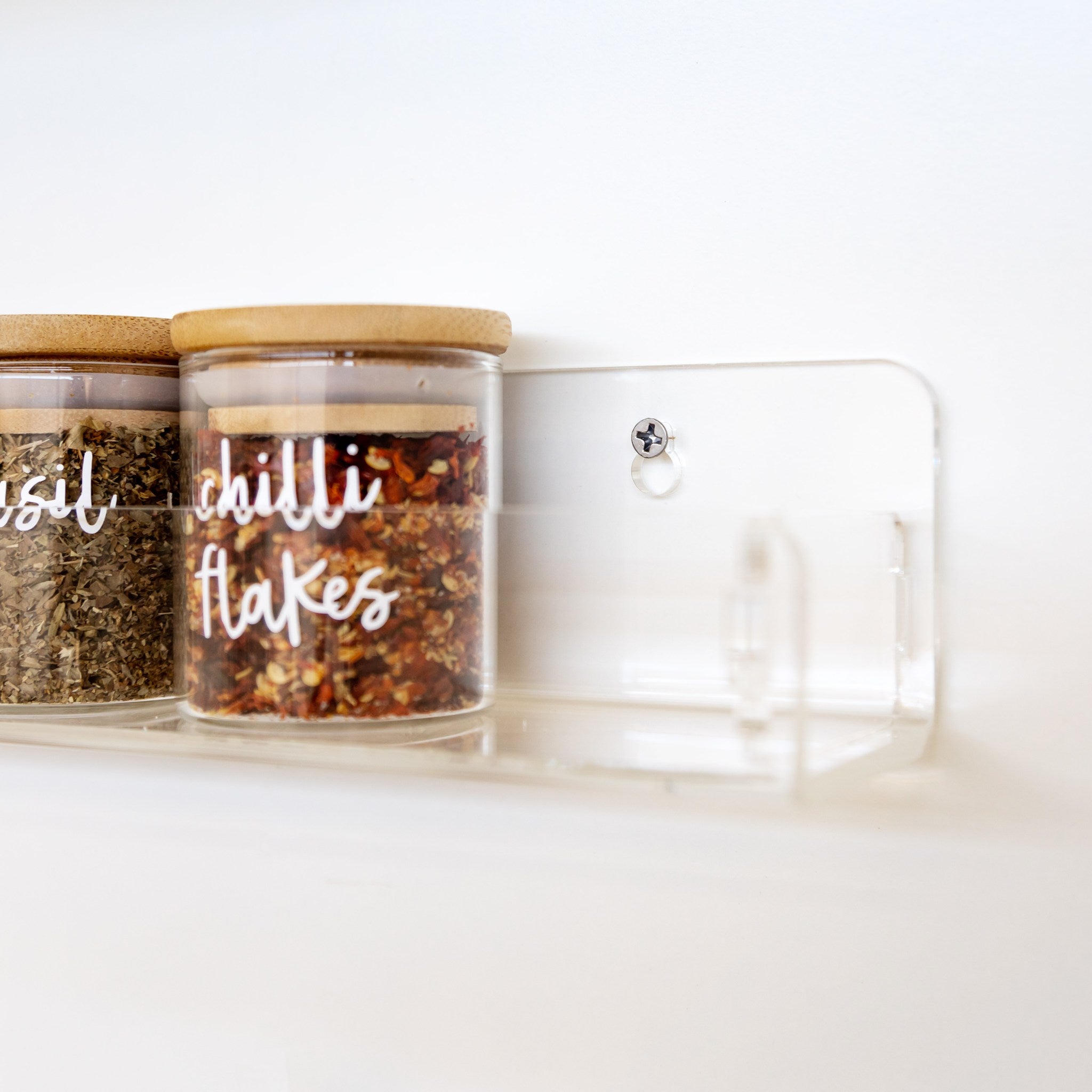 Acrylic Wall Mounted Spice Rack Shelf