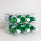 Clear fridge 3-wine holder stackable for organised wine storage.