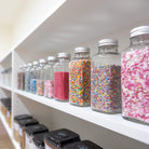 Airtight square glass spice jar