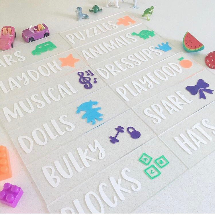Toy Room Organization Labels - Pretty Little Designs