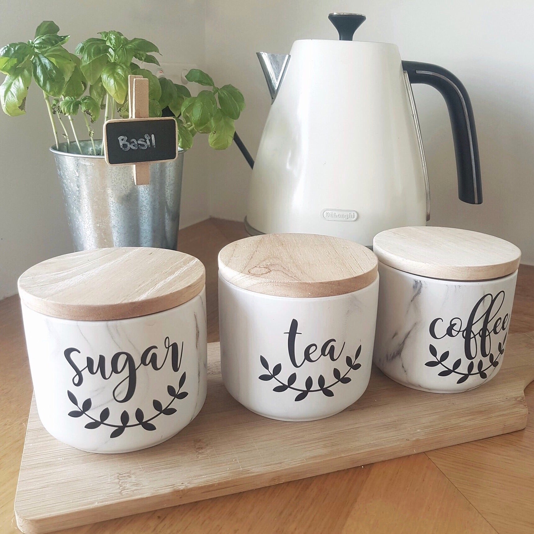 Magnolia Leaf Tea, Coffee Sugar Labels - Pretty Little Designs