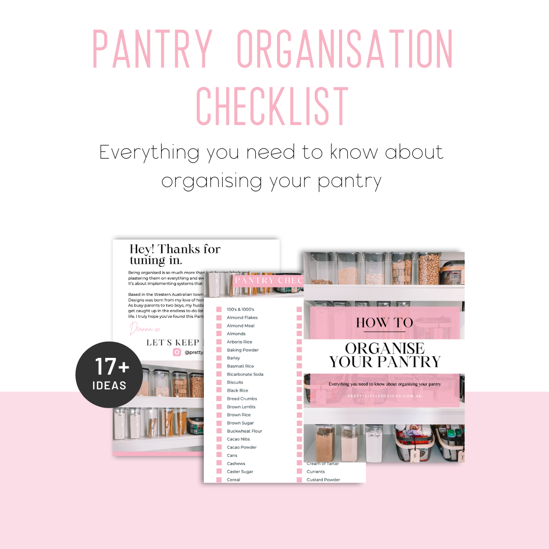 Pantry Organisation Checklist for efficient kitchen storage.