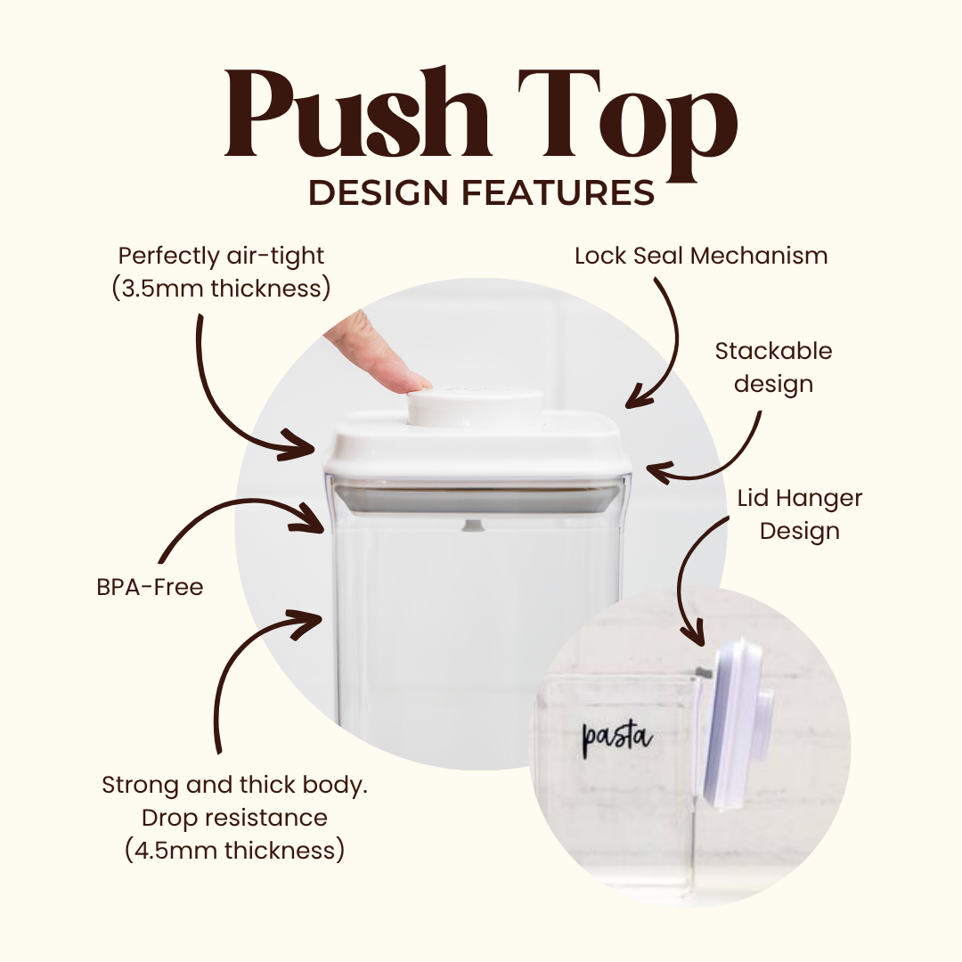 Push Top Pantry Containers | Snacks & Spices | Pack of 6