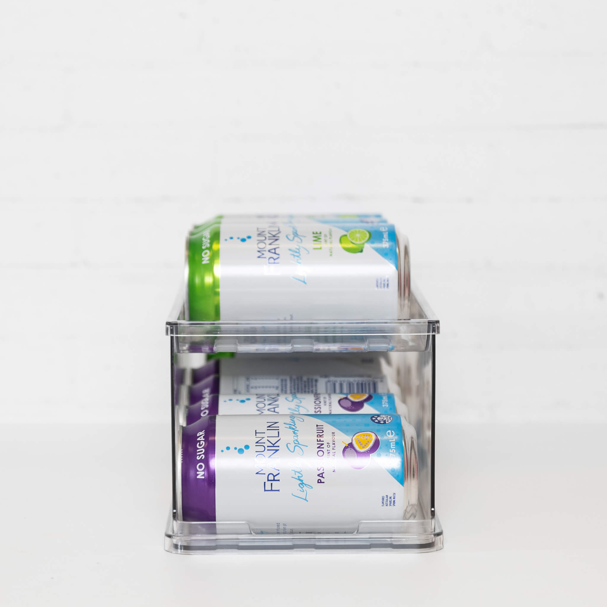 2-Tier Can Storage Holder in Clear – Modern and practical can holder with two tiers for optimal organisation