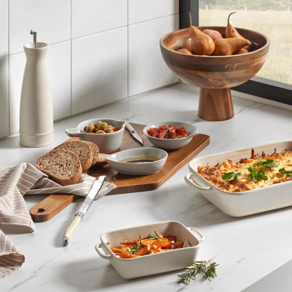 Davis & Waddell Stoneware Mixing Bowls, durable and stylish for all your baking needs.