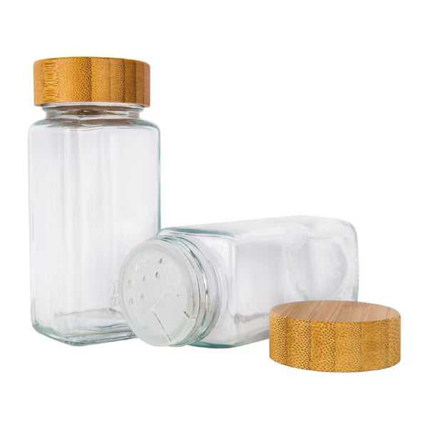 Square Glass Spice Jars