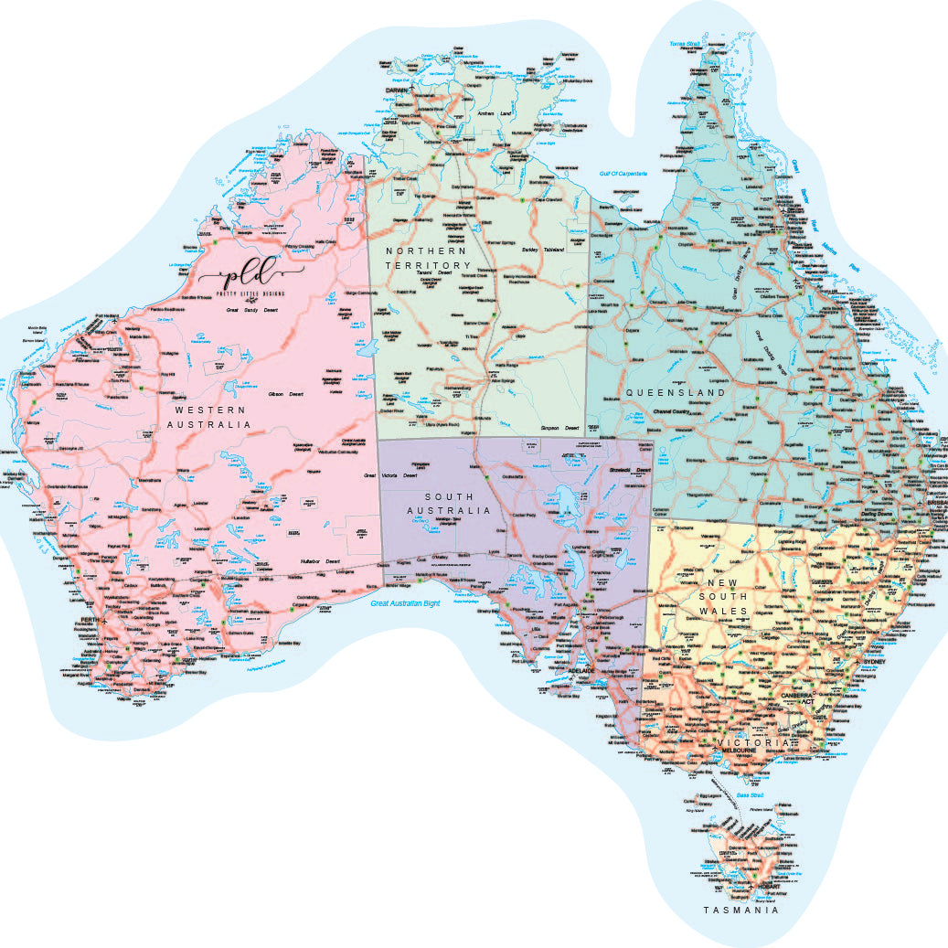 great map fopr a caravan Australian Map Sticker Decal