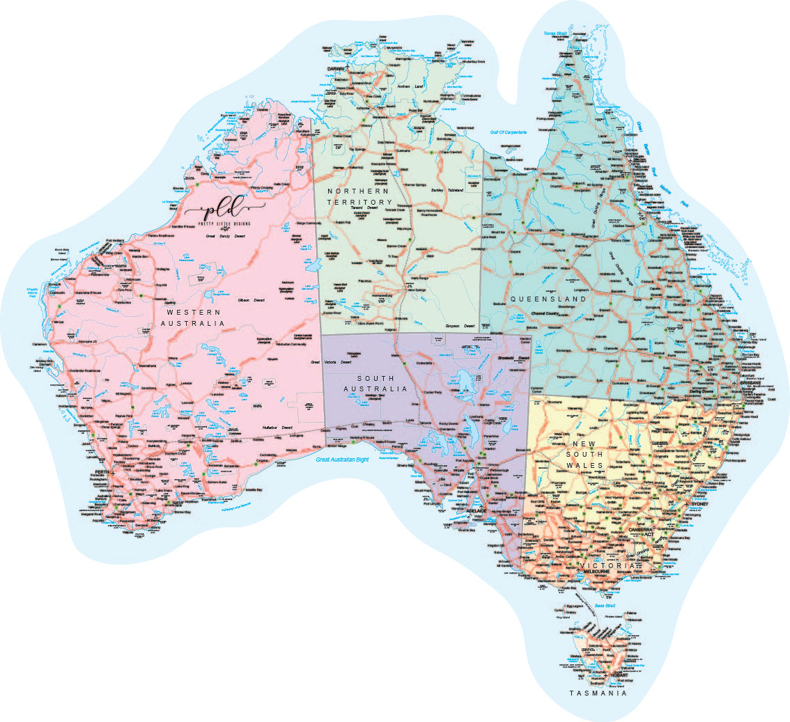 Australian Map Decal | Pretty Little Designs – Pretty Little Designs ...