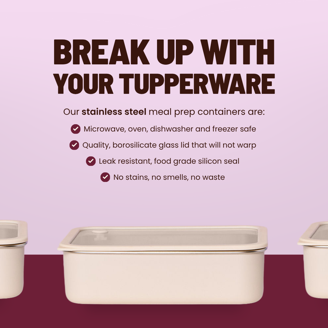 Prep & Go Stainless Steel | Meal Prep & Lunchbox Containers