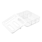 Compact 4-section sandwich zip bag organiser for convenient storage.