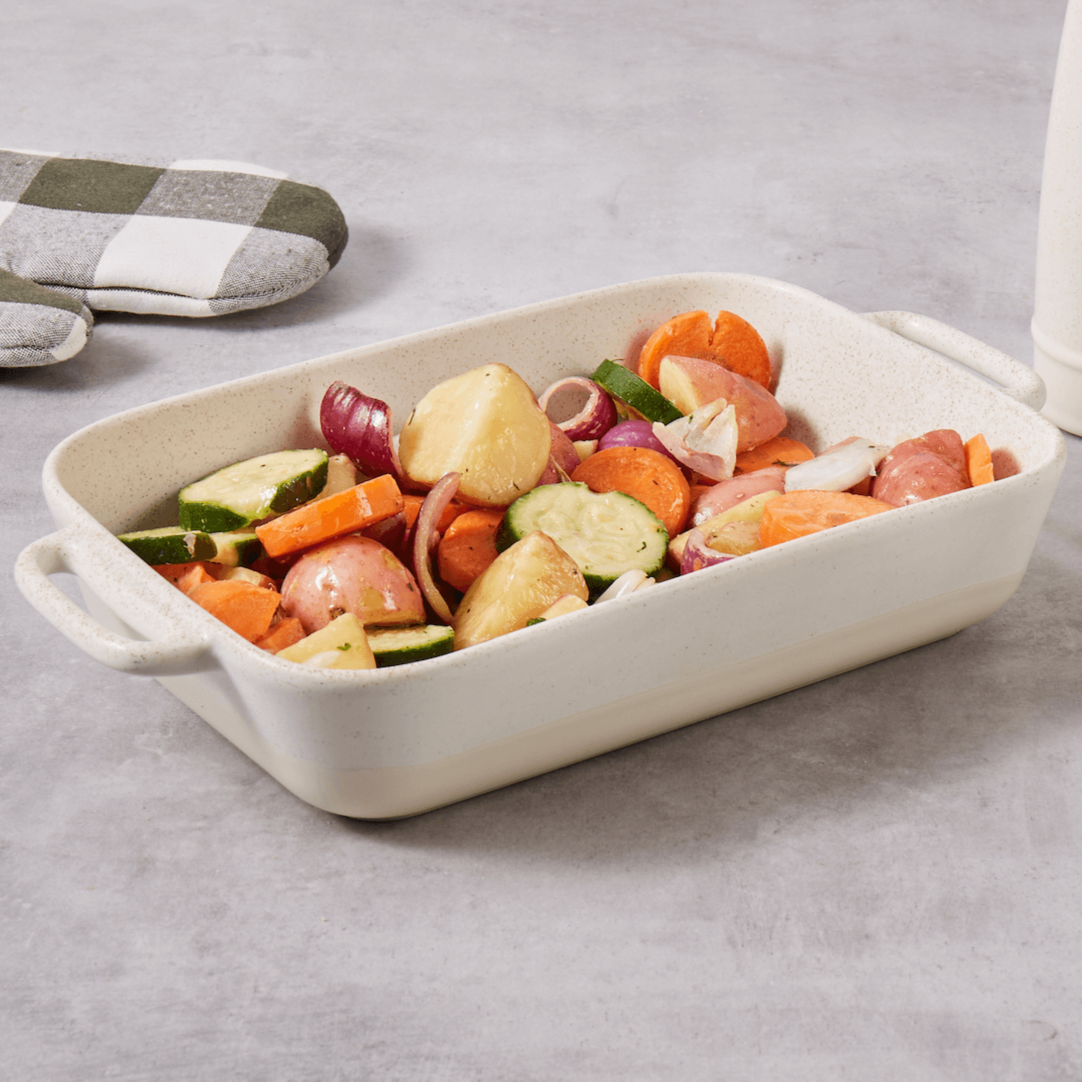 Stoneware Mixing Bowl Set in white with light grey glaze, perfect for kitchen use.