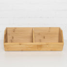 Two-Section Bamboo Storage Organiser – Eco-friendly bamboo organiser with dual compartments for efficient storage