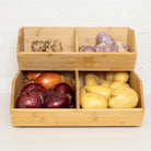 Bamboo Two-Section Storage Box – Organiser with a divided design for neat storage of various items