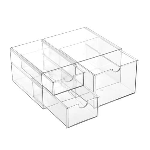  Crystal 3 Drawer Station measuring 25.5cm x 17.5cm x 11cm for organised storage.