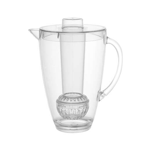 Crystal Jug with Ice Cube and Infuser for chilled beverages.