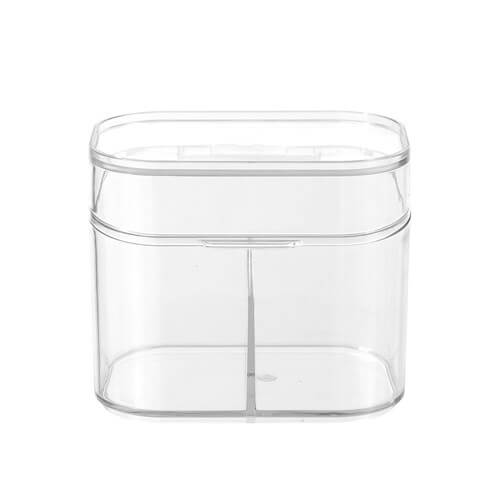 Two compartments of the Crystal Cosmetics Box for efficient organisation.