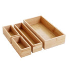 eco-friendly bamboo trays promoting sustainable organisation.