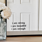 Positive affirmation mirror decals for an uplifting and empowering environment.