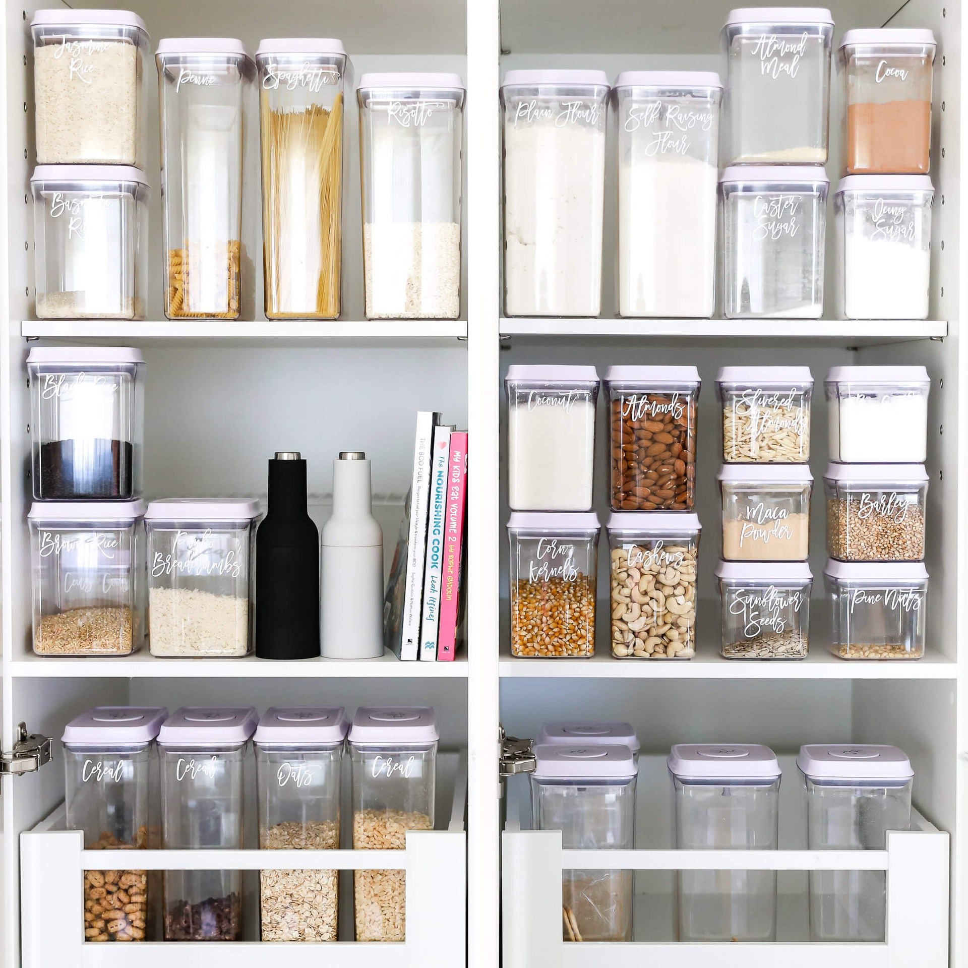 Pantry storage container bundle for efficient kitchen storage