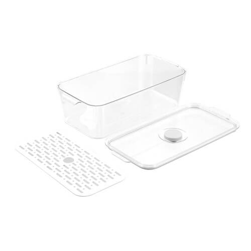 Removable tray included with the Crystal Green Saver Fresh Storer for optimal produce storage.