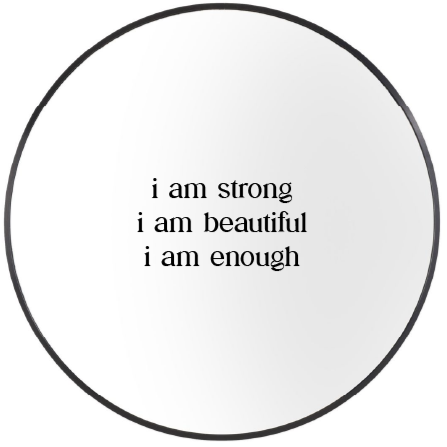 Self-love affirmation stickers for mirrors, windows, and smooth surfaces.