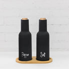 Stylish Black Gravity Salt & Pepper Grinders – High-quality design with gravity operation for precise seasoning.