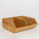 Two-Section Bamboo Storage Organiser – Elegant bamboo organiser with two separate sections for tidy and efficient storage