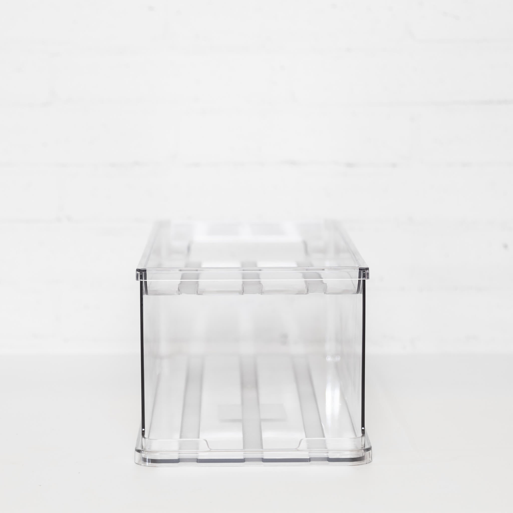 Two-Tier Can Holder in Clear – Stylish organiser with two levels for maximising can storage and accessibility.