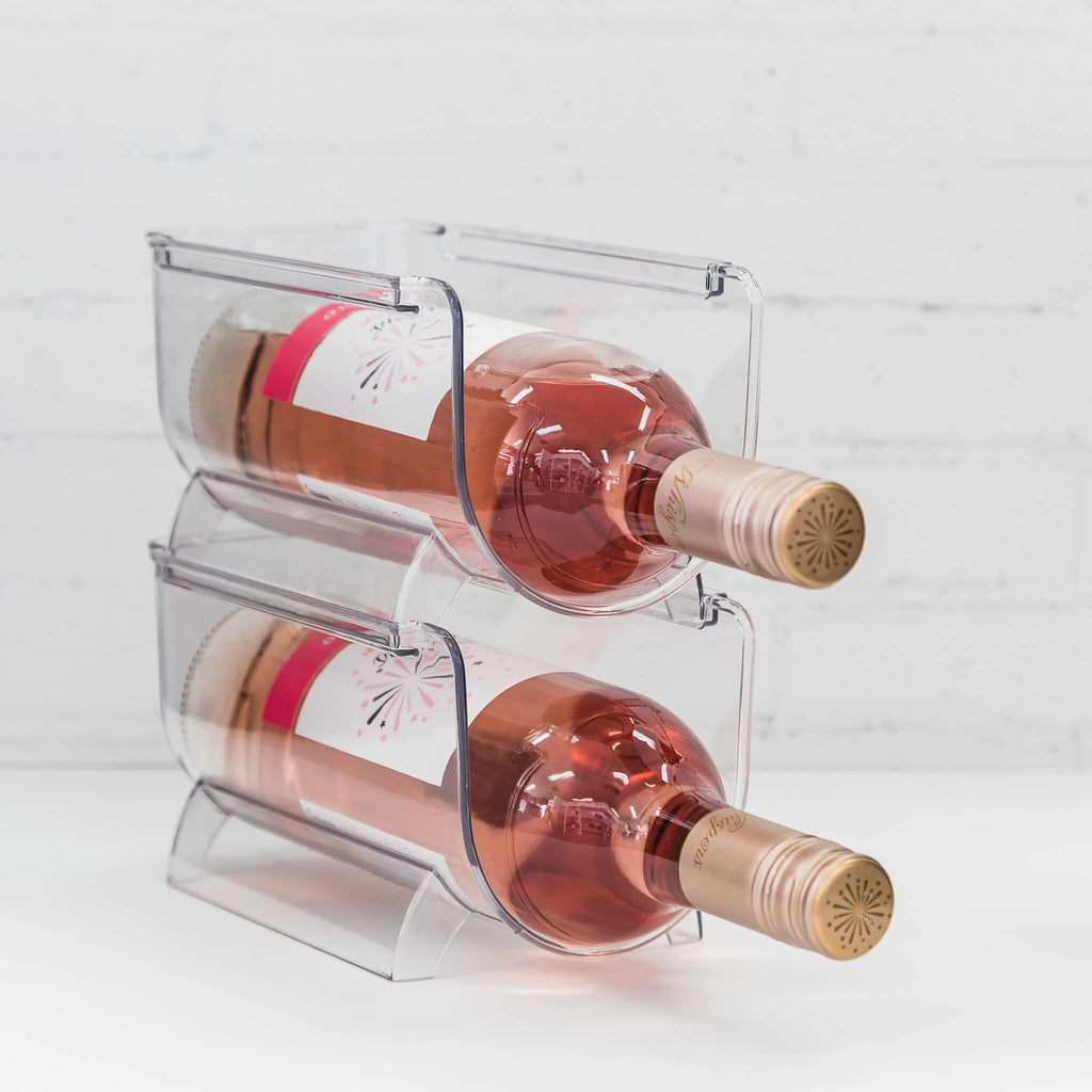 Clear Fridge Wine Holder Stackable for efficient storage
