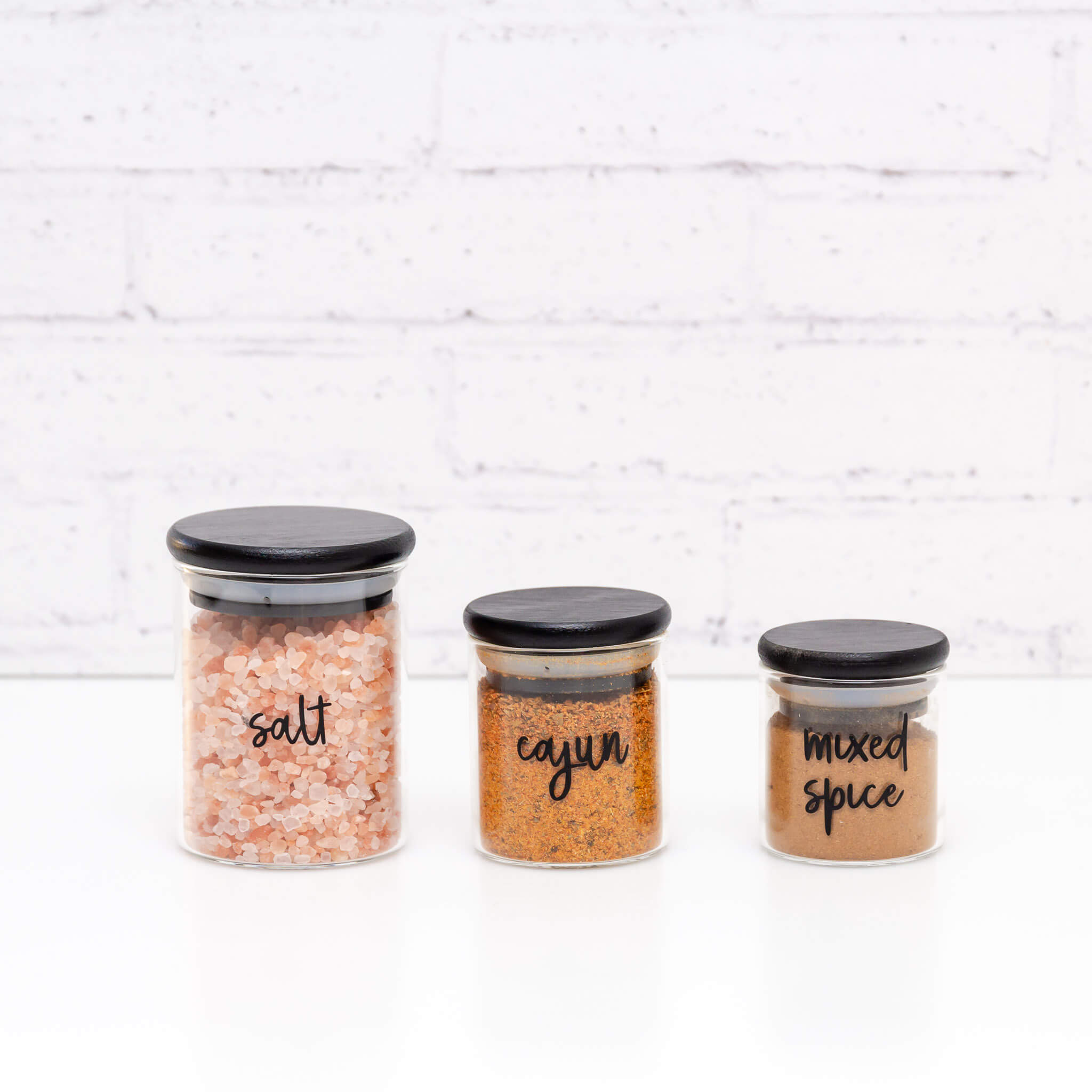 Bamboo Glass Spice Jar Pack