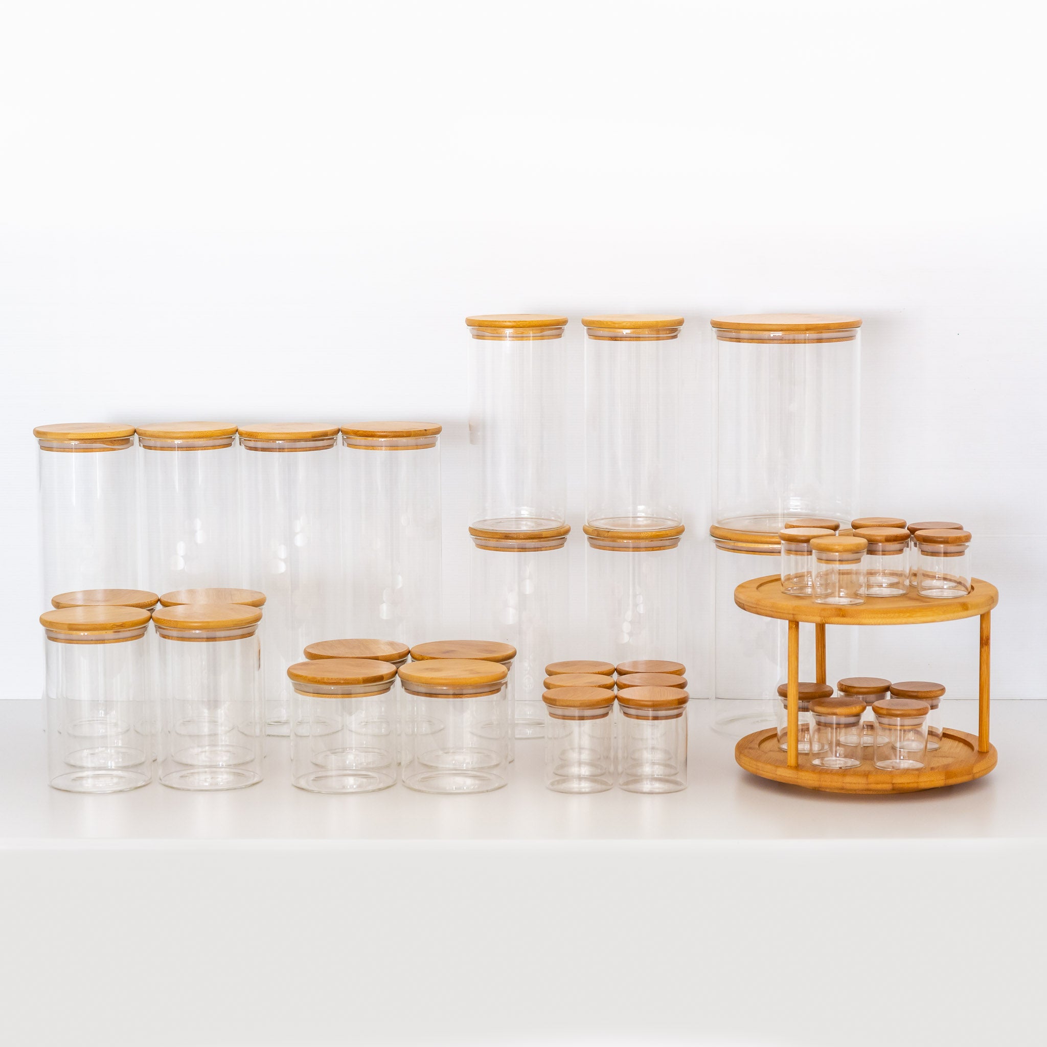 Pretty Little Designs - Our glass jar canisters with a bamboo lid