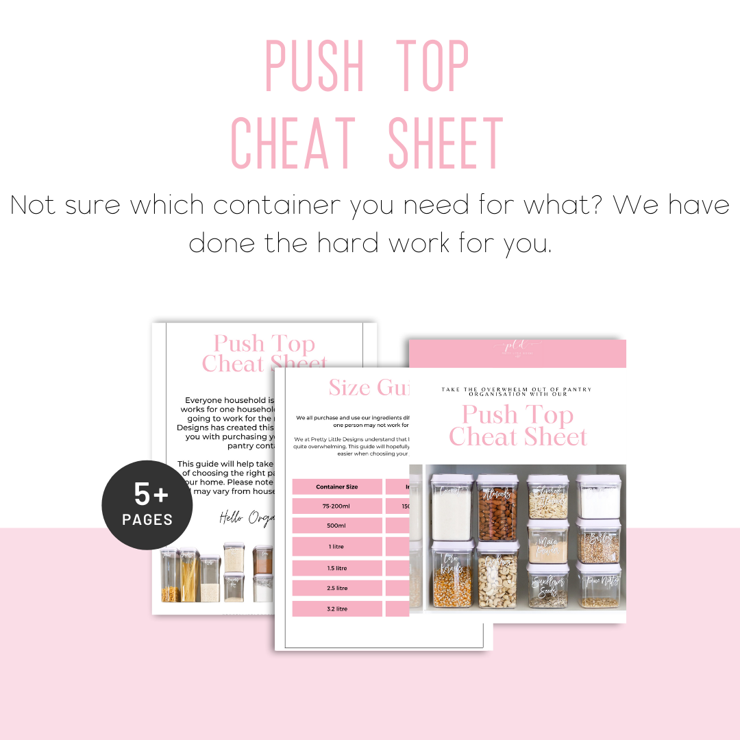 Push Top Cheat Sheet, Pretty Little Designs