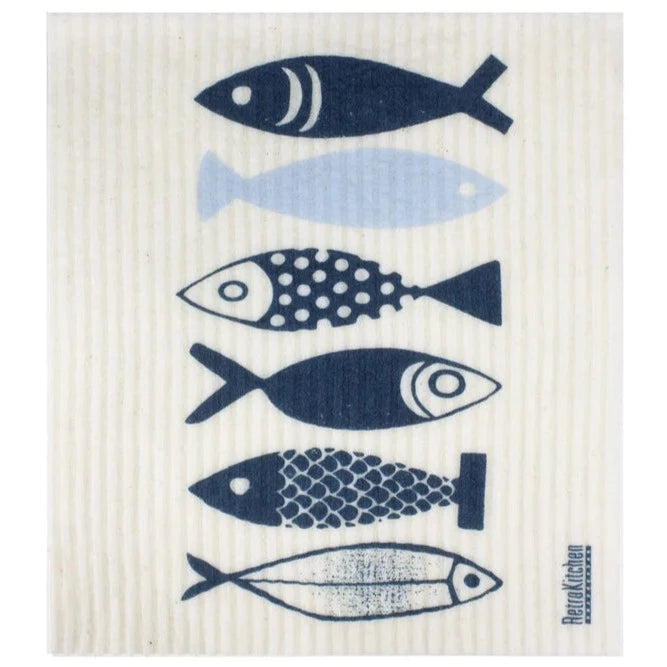 biodegradable dish cloth fish print