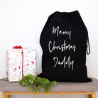 Merry Christmas personalised Santa sack for storing gifts and festive treats.
