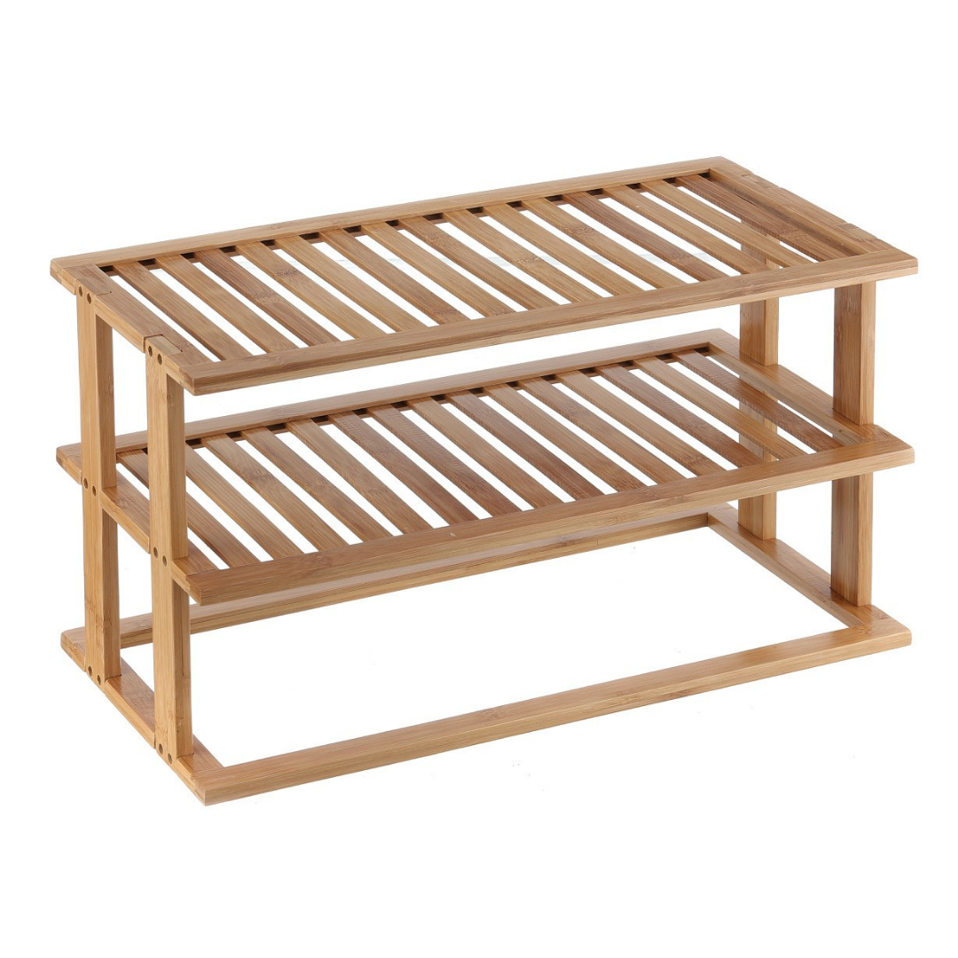 Bamboo 2 Tier Rectangular Shelf