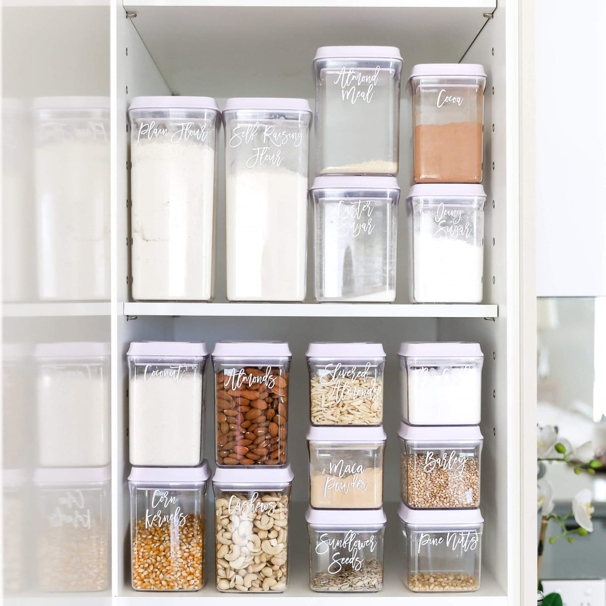 Deluxe White Container Pantry Push Top Makeover & Labels (or without ...