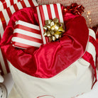 Customisable Santa sack featuring luxurious satin inside for added elegance.