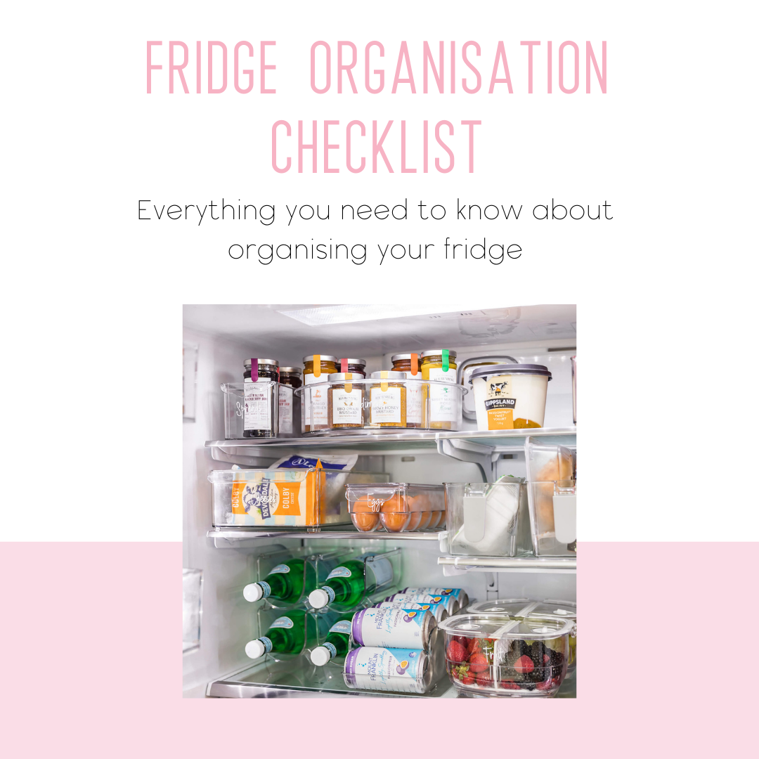 Preview of the Fridge Organisation Checklist showcasing tips and labels.