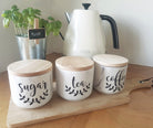 Magnolia Leaf Tea, Coffee Sugar Labels - Pretty Little Designs