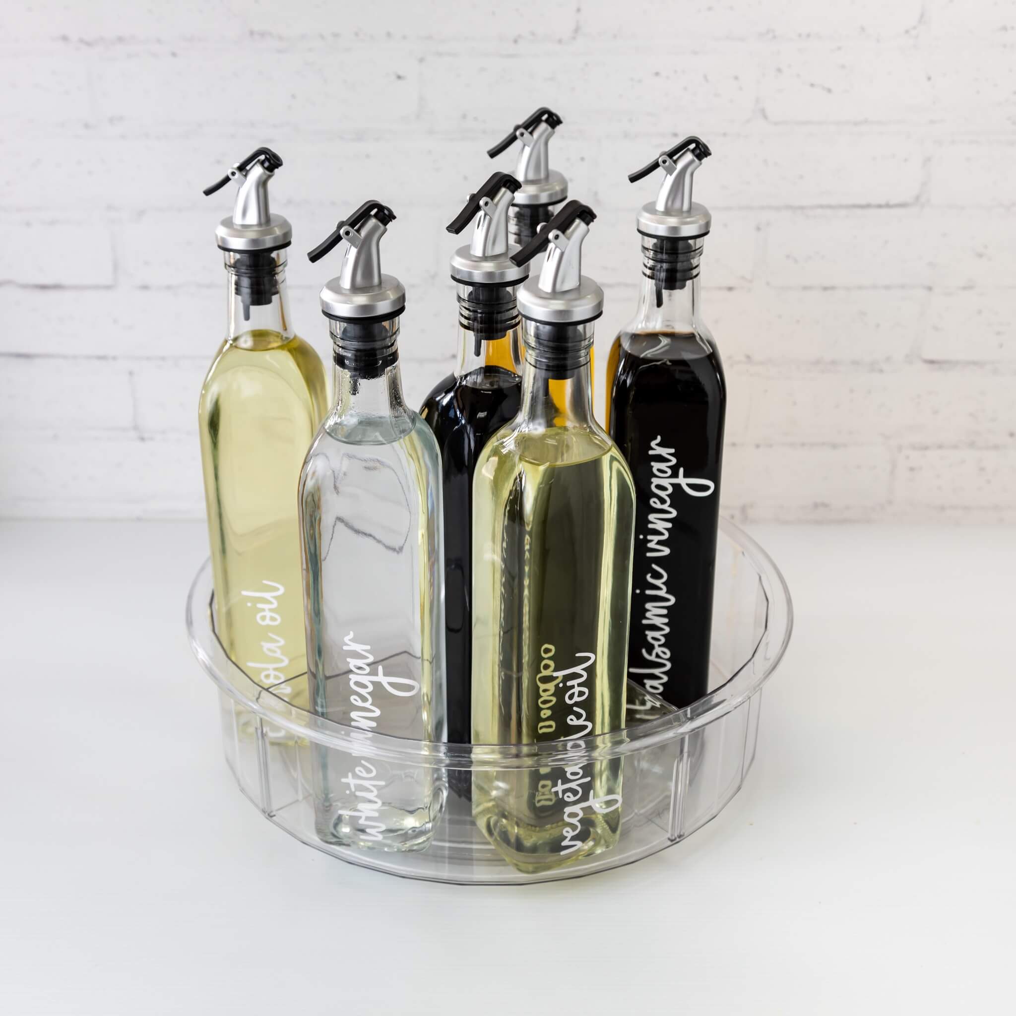 Organised kitchen featuring the Crystal Lazy Susan for efficient storage.