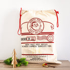 Personalised North Pole Christmas Santa sack for storing gifts and festive treats.