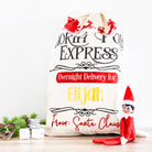 Personalised North Pole Express Christmas Santa sack for storing gifts and treats.
