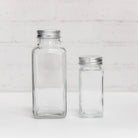Square glass spice jar with shaker lid